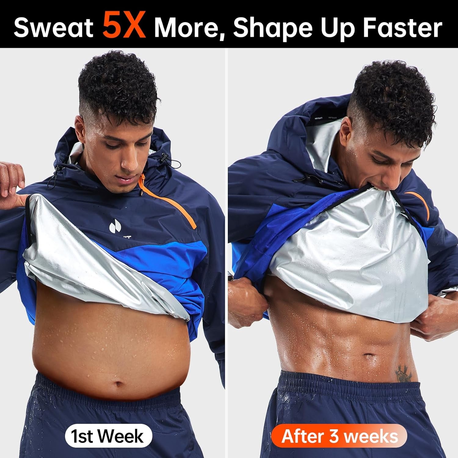 Sauna Suit for Men Sweat Sauna Jacket Pant Gym Workout Sweat Suits